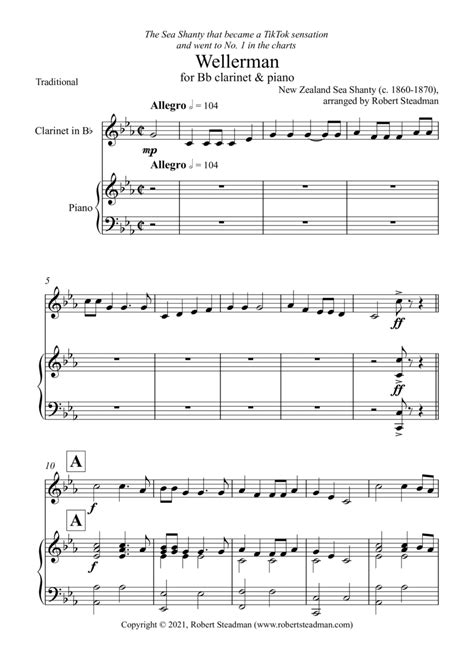 Wellerman (Song Of The Wellerman) - For Clarinet Quartet